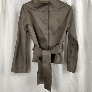 Vintage 90s Y2K Jacket Blazer by ENJOY medium brown shimmer kimono sleeve